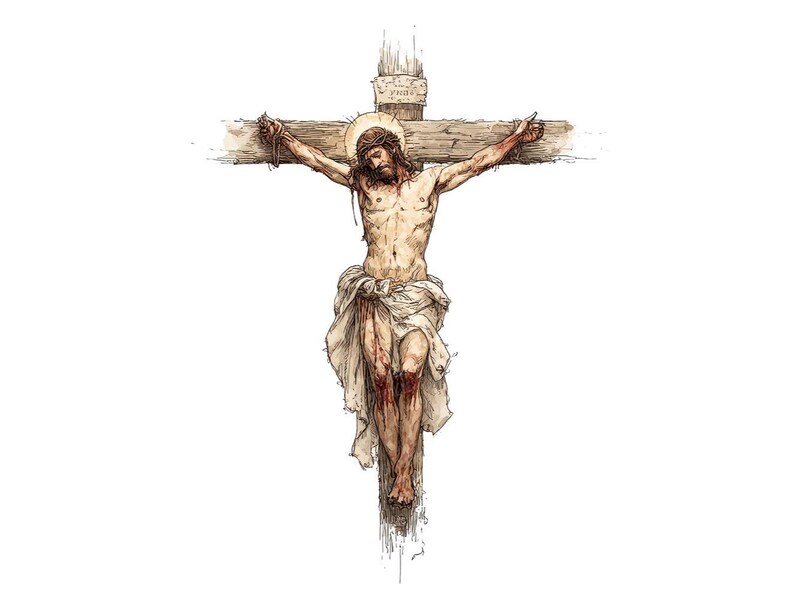 Jesus Cross PNG Clipart, 12 Crucifixion Clip Art Set, Printable ...