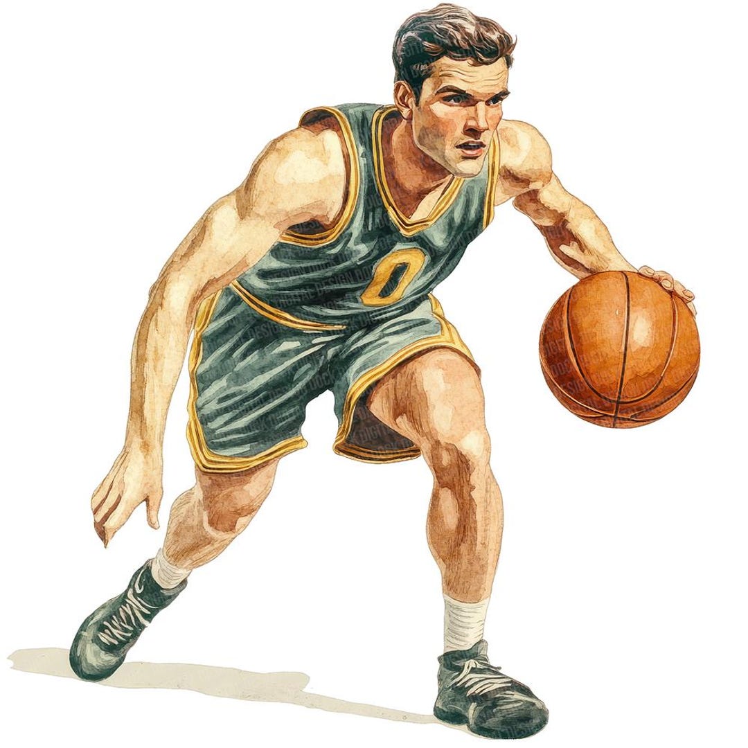 Basketball Player PNG Clipart, 12x Watercolor Sports Clip Art Set ...