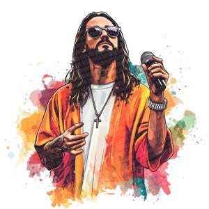 Jesus Rapper Style 12x Jesus as Rapper PNG Clip Art, Urban Gospel Clipart Set, Printable ...