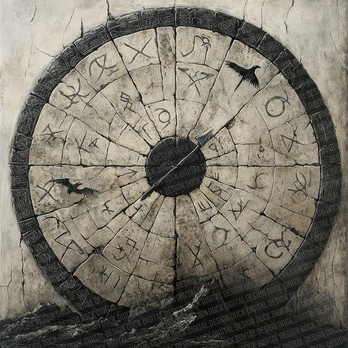 12x Norse Rune Granite Junk Journal Paper Ancient Rune Circle and ...