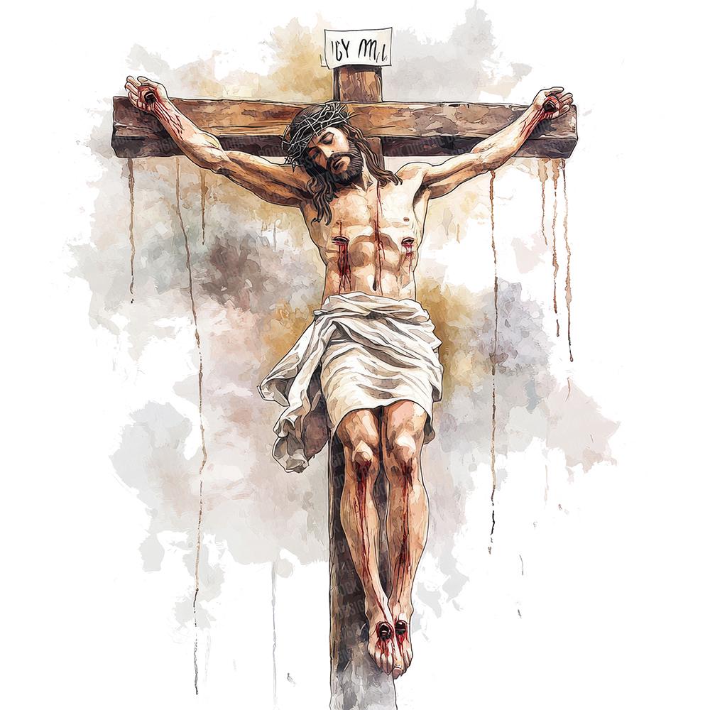 12 Jesus on the Cross PNG Clipart, Watercolor Crucifixion Clip Art ...