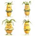 Grumpy Corn PNG Clipart, 12x Angry Vegetable Character PNG Clipart Set ...