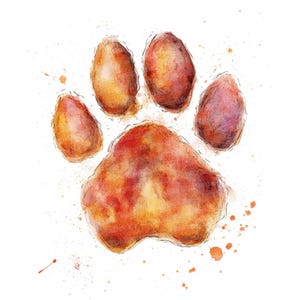 12 Animal Paw Print Clipart, Watercolor Pet Paw Prints, Printable Animal Tracks, Paper Crafts, Wall Art, Digital Download, Junk Journals