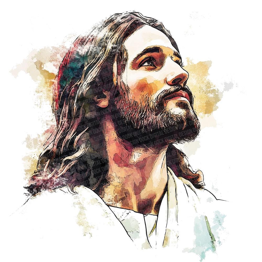 Jesus Christ PNG Clipart, 12x Watercolor Religious Art Clip Art Set ...