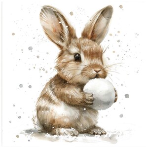 Winter Bunny PNG Clipart, 12x Cute Snowball Rabbit Clip Art Set ...
