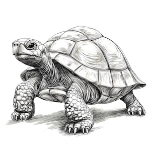 12 cliparts PNG tortue, dessin au trait détaillé tortue, clipart numérique imprimable, PNG de haute qualité, travaux manuels en papier, téléchargement numérique