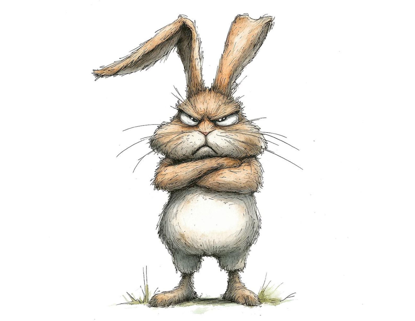 Grumpy Rabbit PNG Clipart, 12x Angry Bunny Clip Art Set, Printable ...