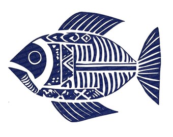 Tribale visillustratie clipart, 12x set blauwe oceaanafbeeldingen, aquarel nautische clipart, digitale download, printbare knutselprojecten, papierkunst