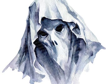 12 Haunted Ghoul PNG Clipart, Watercolor Creepy Portrait Clip Art, Printable Halloween Clipart, Transparent Background PNG, Digital Download