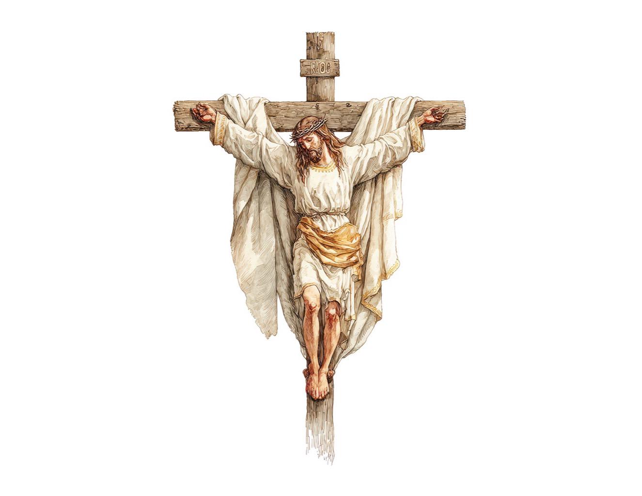 12x Jesus Cross PNG Clipart, Draped Crucifix Clip Art, Printable ...