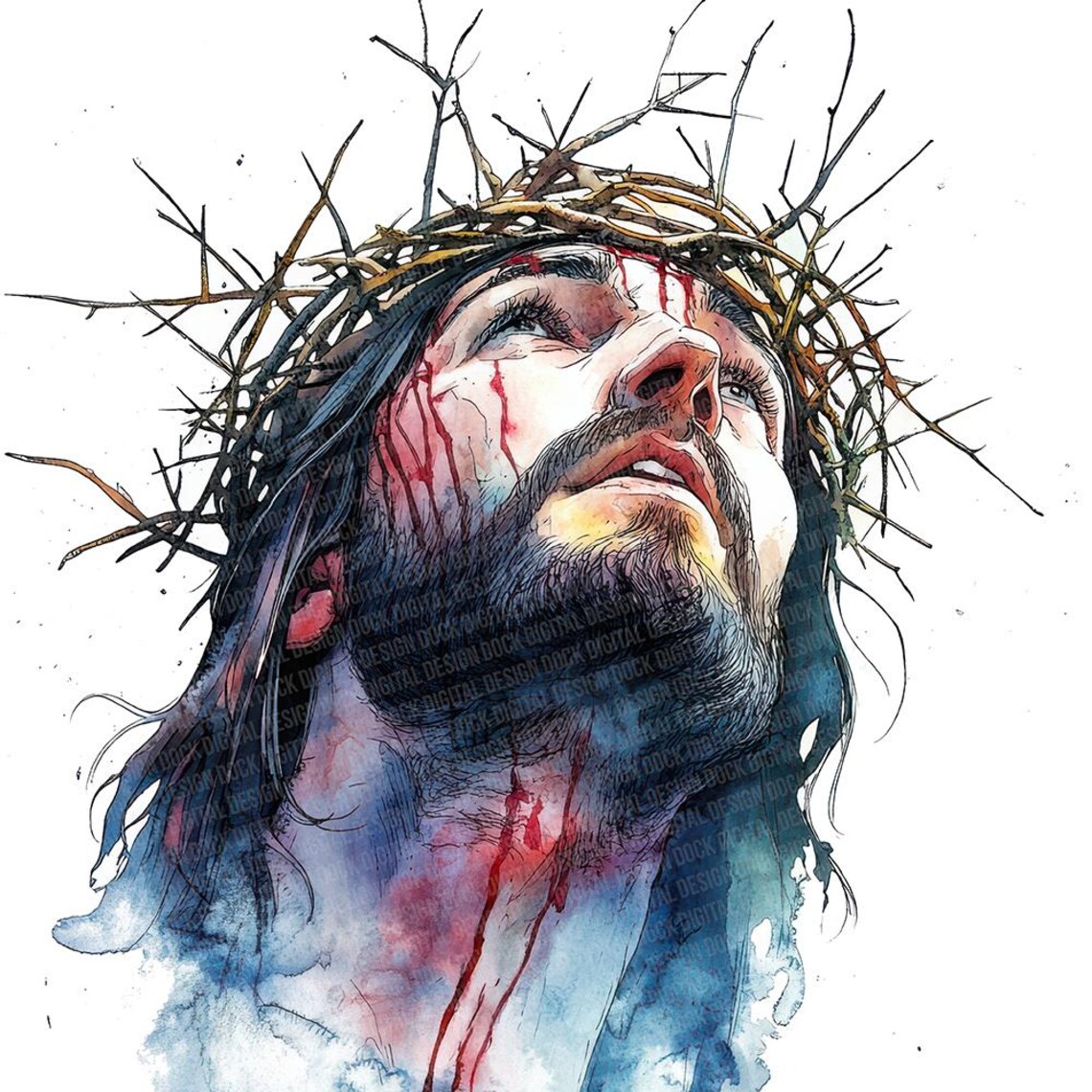Jesus Crown of Thorns PNG Clipart, 12x Watercolor Religious Art Clip ...