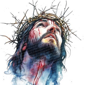 Jesus Crown of Thorns PNG Clipart, 12x Watercolor Religious Art Clip ...