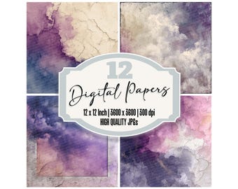 12 Gruselige Nebel Junk-Journal Papier Halloween Knochen Digitales Papier Pack Nebel Hintergründe Distressed Scrapbook Seiten Printable Paper Ephemera JPGs