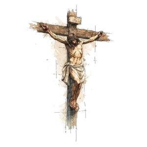 Jesus Cross PNG Clipart, 12 Crucifixion Clip Art Set, Printable ...