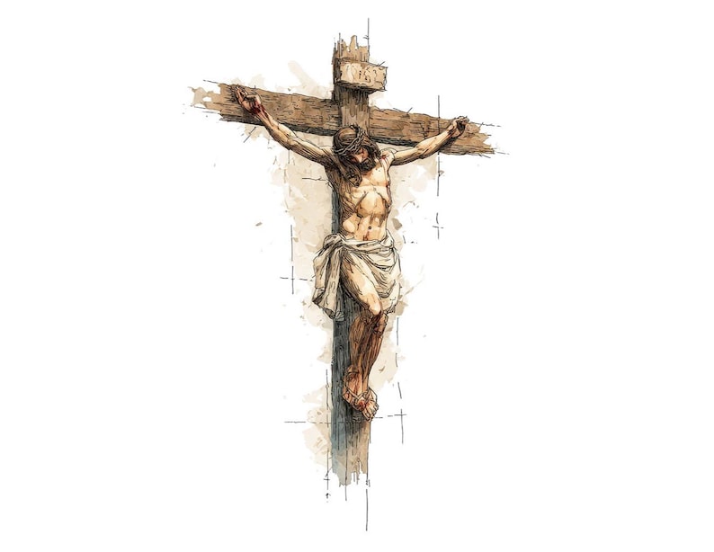 Jesus Cross PNG Clipart, 12 Crucifixion Clip Art Set, Printable ...