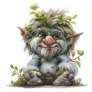 Troll sympathique PNG Clipart, 12 x personnage fantastique Clip Art ensemble, clipart aquarelle imprimable, téléchargement numérique, fond Transparent PNG