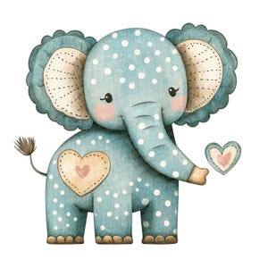 Pastel Elephant Clipart, 12x Cute Elephant Clip Art Set, Printable Watercolor Clip Art, Paper Crafts, Digital Download, Transparent PNG
