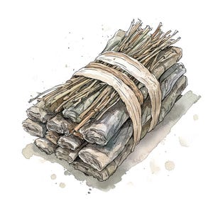 12x Clipart de bastão de borrar PNG, Clip Art de maços de ervas, Clip Art de aquarela de alta qualidade, Download digital, Artesanato em papel, Pacote de diário de lixo