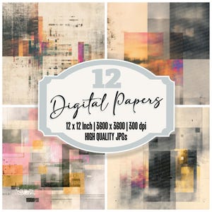 12x CMYK Junk Journal Paper Digital Paper Pack Print Test Blocks Texture High Quality JPGs Scrapbook Paper Digital Download