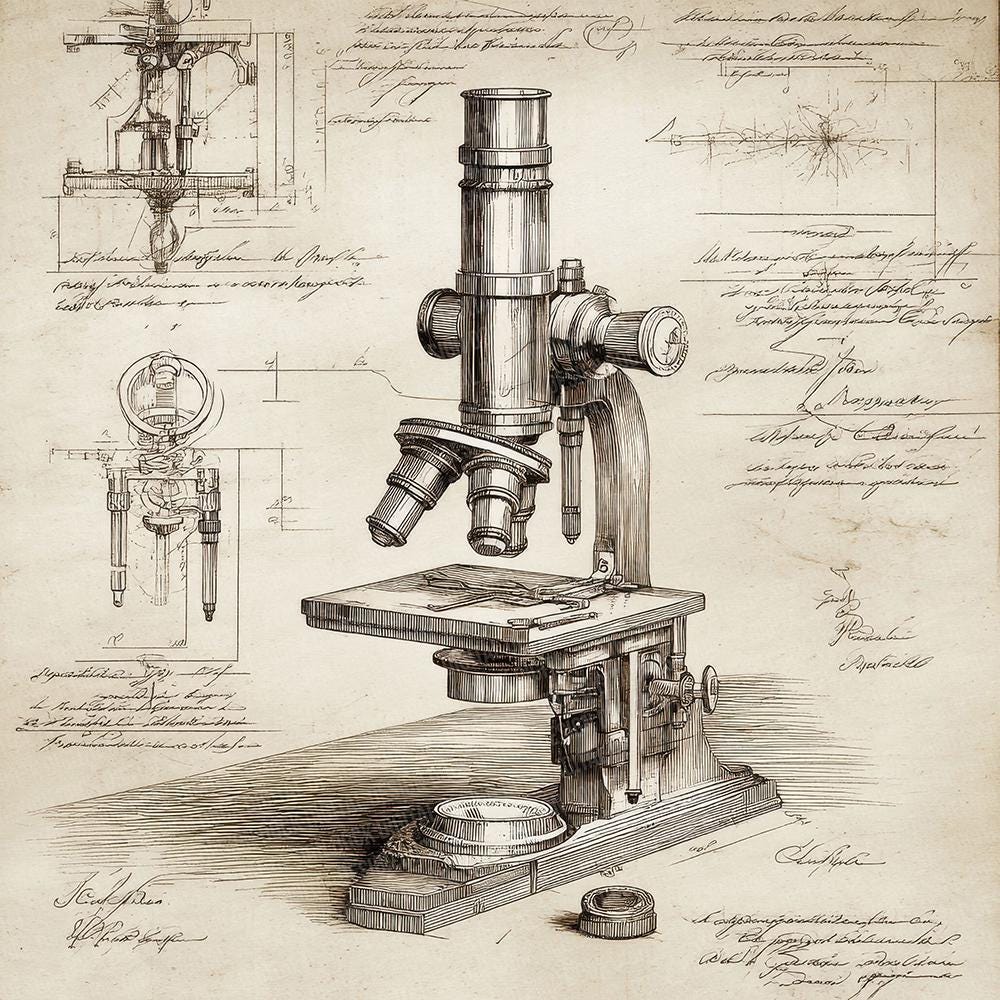 12x Microscope Vintage Lens Sketch Junk Journal Paper Scientific ...