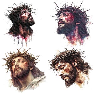 Jesus Crown of Thorns PNG Clipart, 12x Watercolor Religious Art Clip ...