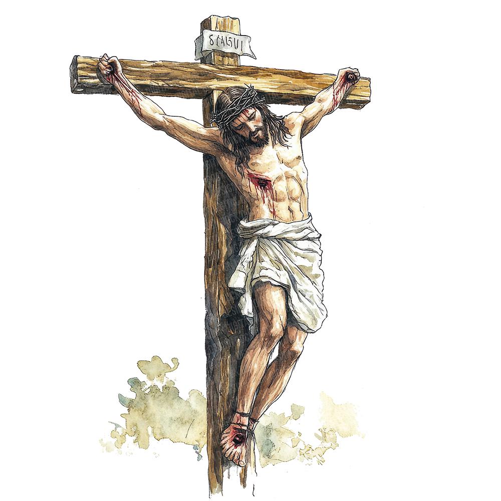 12 Jesus on the Cross PNG Clipart, Watercolor Crucifixion Clip Art ...