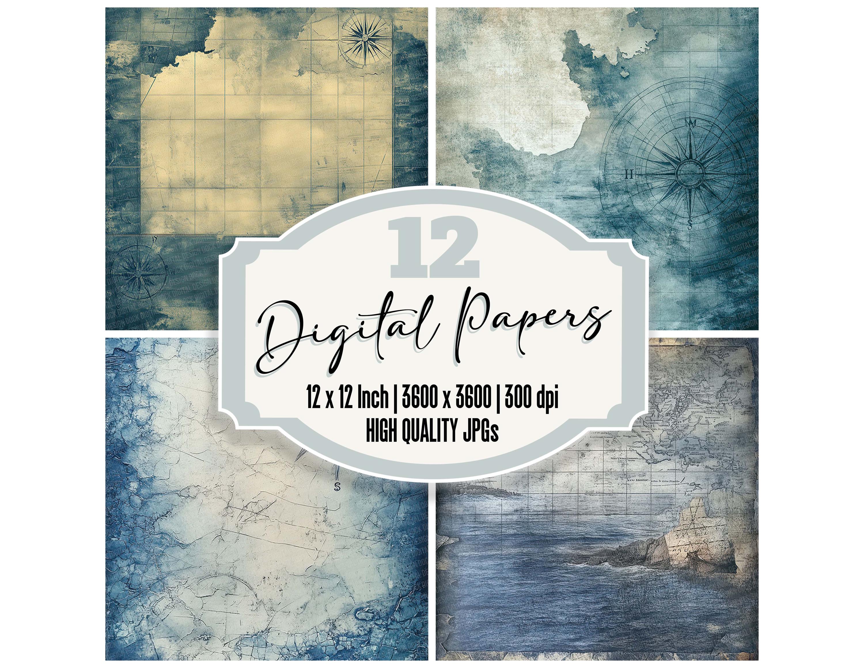 Papeles marinos - Etsy México, image size:3000x2319