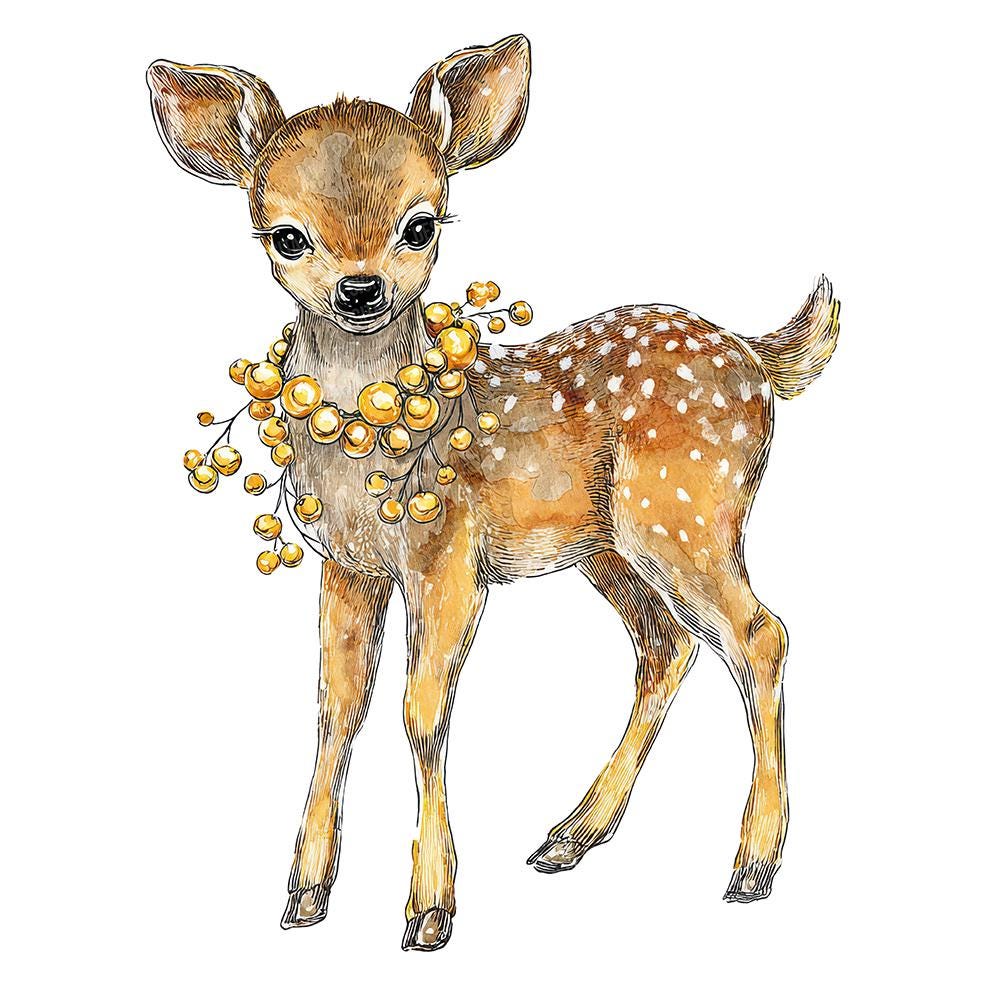Jingle Bell Fawn PNG Clipart, 12x Christmas Deer Clip Art Set ...