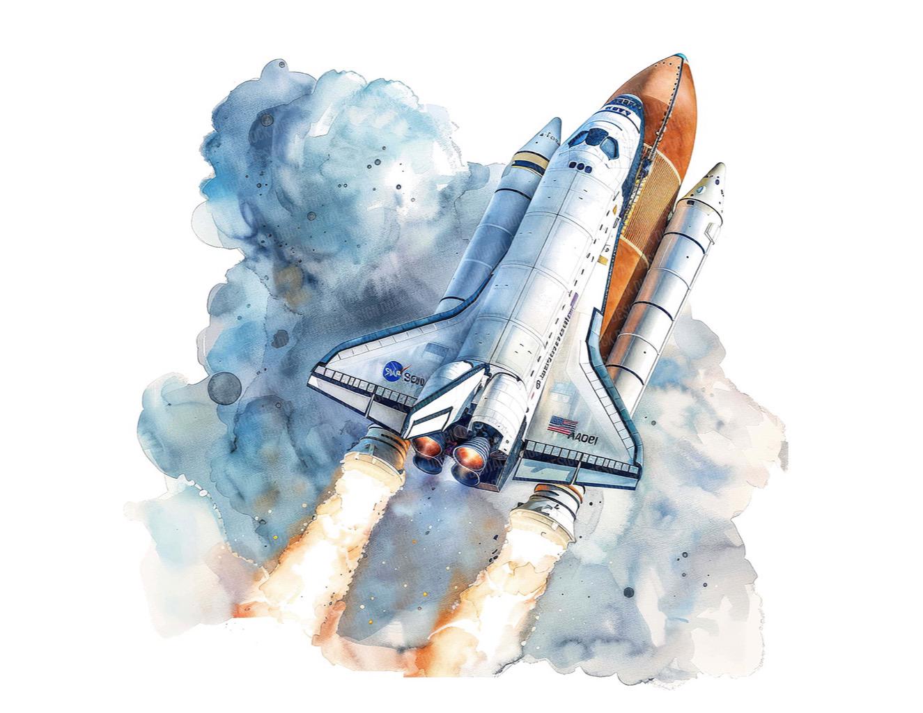 スペースシャトルアート、NASAロケット打ち上げアートセット12点、印刷