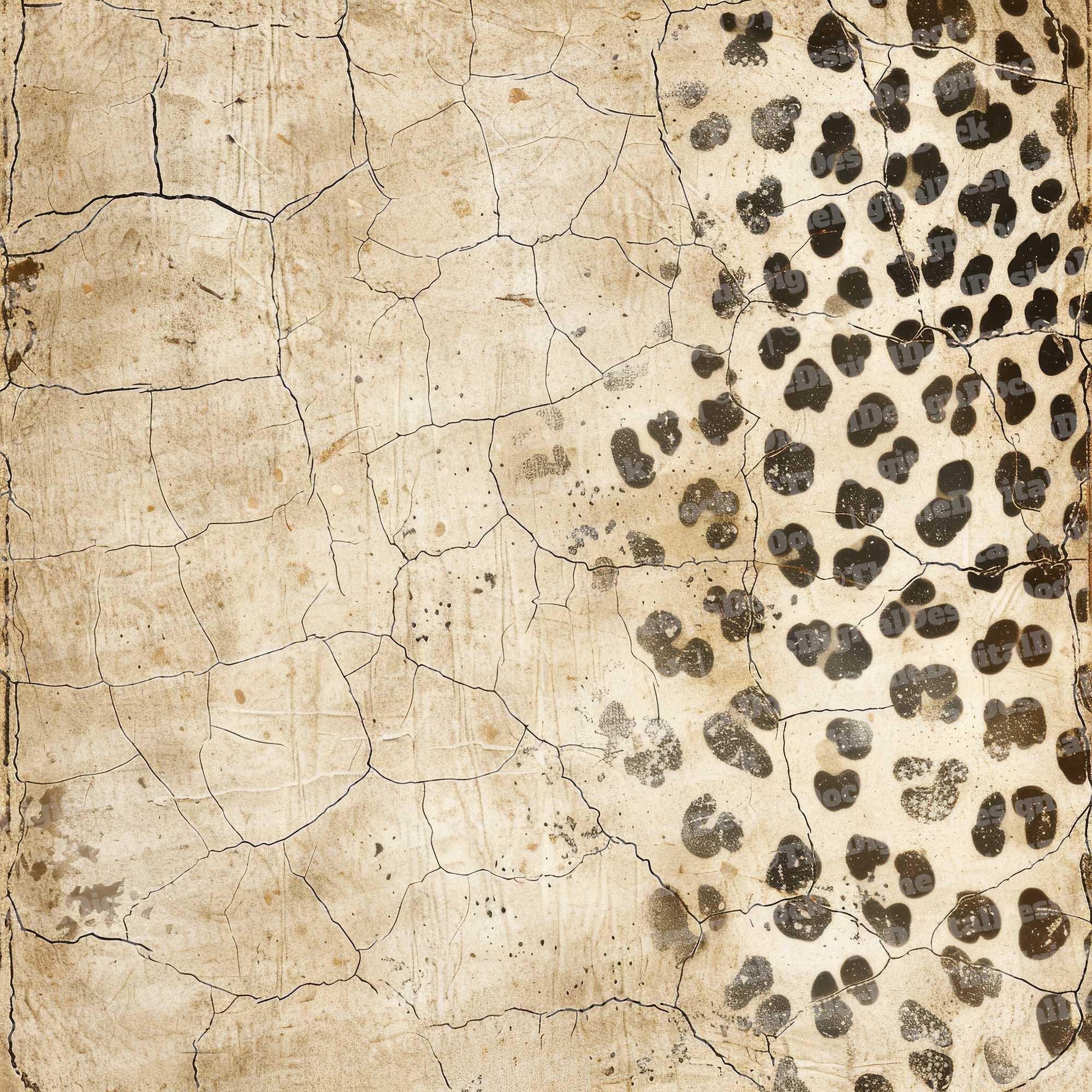 12x Distressed Animal Print Junk Journal Paper, Vintage