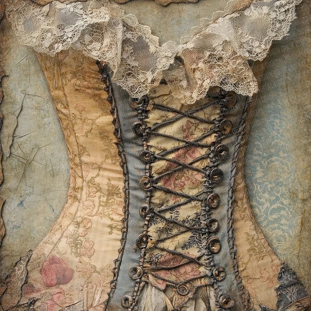 12x Corset Lace Junk Journal Paper Victorian Brocade Digital Paper Pack ...
