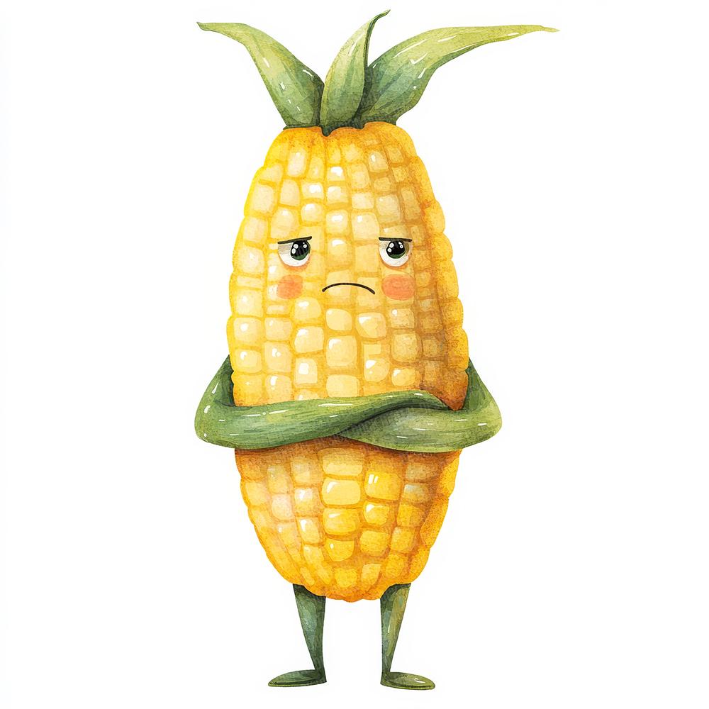 Grumpy Corn PNG Clipart, 12x Angry Vegetable Character PNG Clipart Set ...