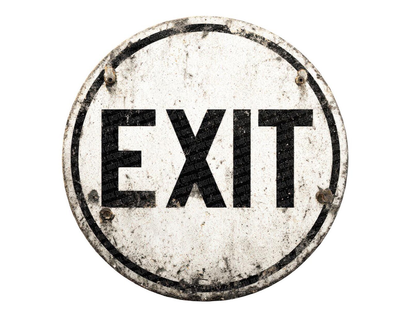 Rounded Exit Sign Vintage Exit Sign PNG Clipart, 12x Retro Round Exit Sign Clip Art Set ...