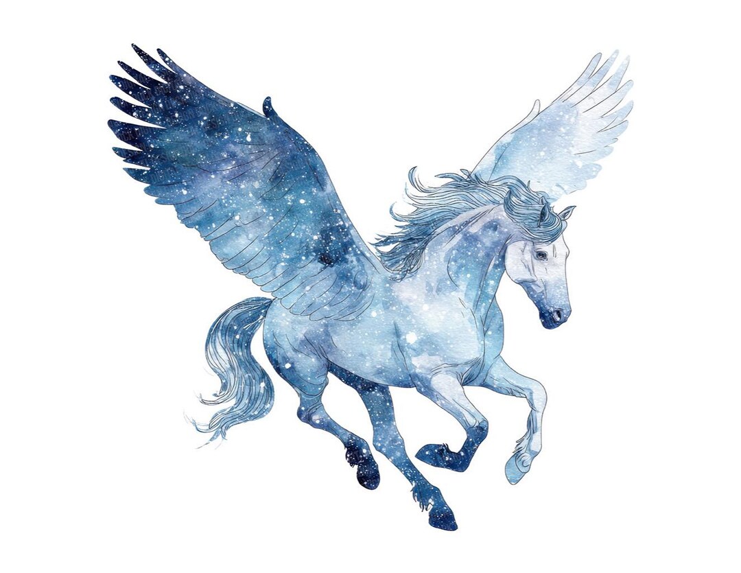 Pegasus PNG Clipart, 12x Fantasy Winged Horse Clip Art Set, Printable ...