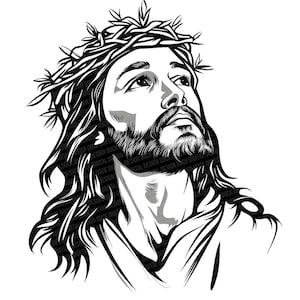12 x Jezus png-clipart, zwart-wit religieuze illustratie illustraties, christelijke illustraties set, hoge kwaliteit png, digitale download, scrapbooking
