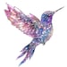 Jeweled Hummingbird Clip Art, 12x Watercolor Hummingbird With Gems ...