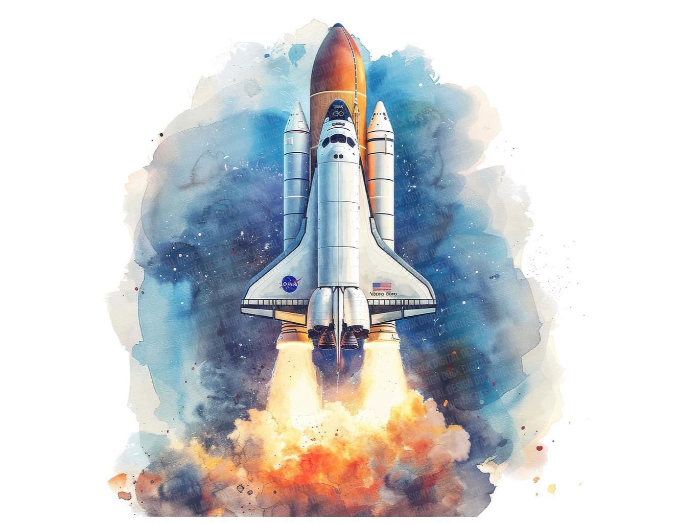 スペースシャトルアート、NASAロケット打ち上げアートセット12点、印刷