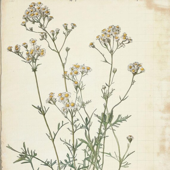12x ヤロウフラワージャンクジャーナルペーパー ボタニカルデジタル