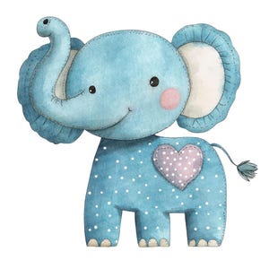 Pastel Elephant Clipart, 12x Cute Elephant Clip Art Set, Printable ...