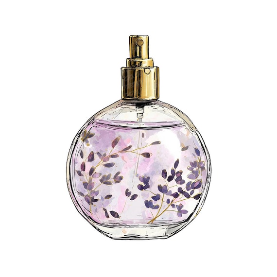 Lavender Perfume PNG Clipart, 12 Floral Perfume Bottle Clip Art