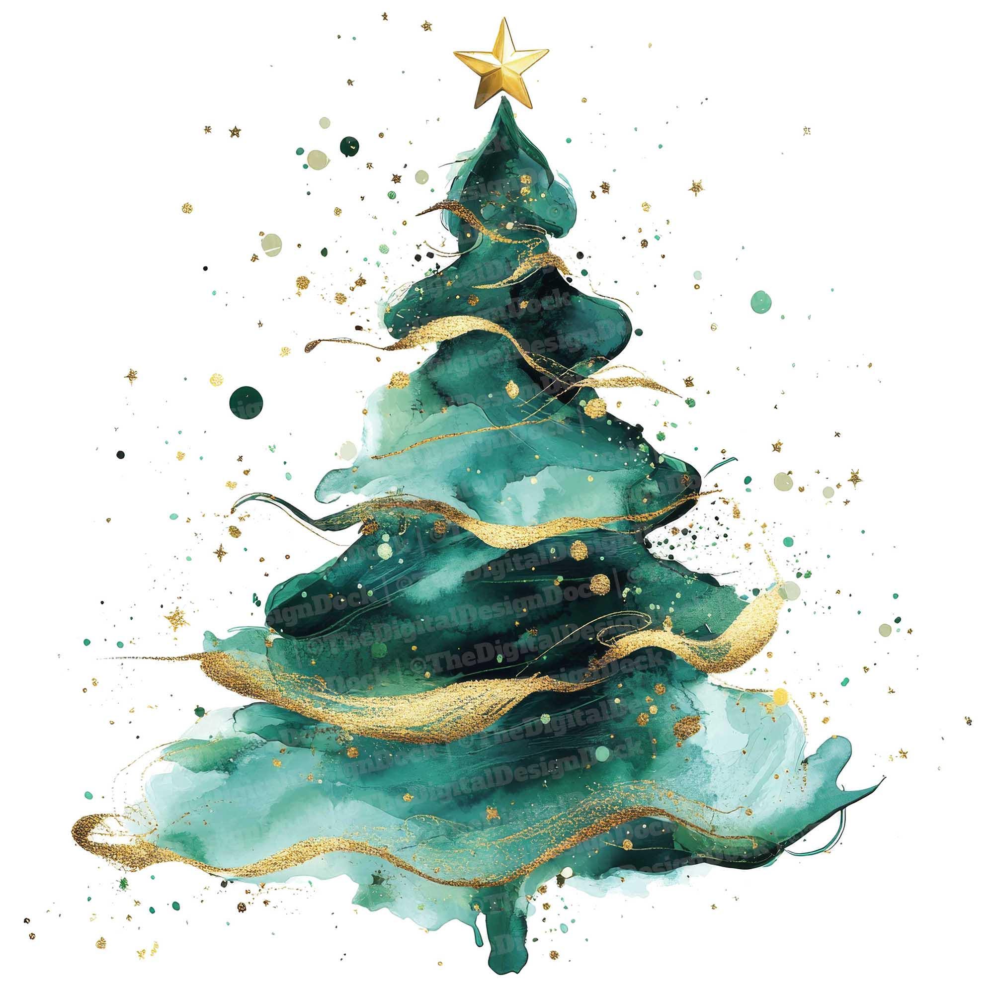 油彩画　Xmas tree Amazon.com: RMSGOZO Oil Painting Christmas Poster Art