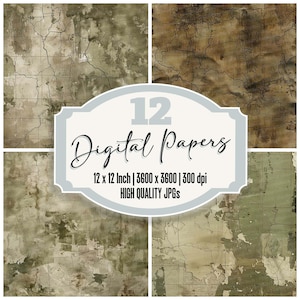 12x Military Maps Junk Journal Paper, Olive Maps Khaki Camouflage Digital Paper Pack, Cracked Map Texture, High Quality JPGs,Scrapbook Paper