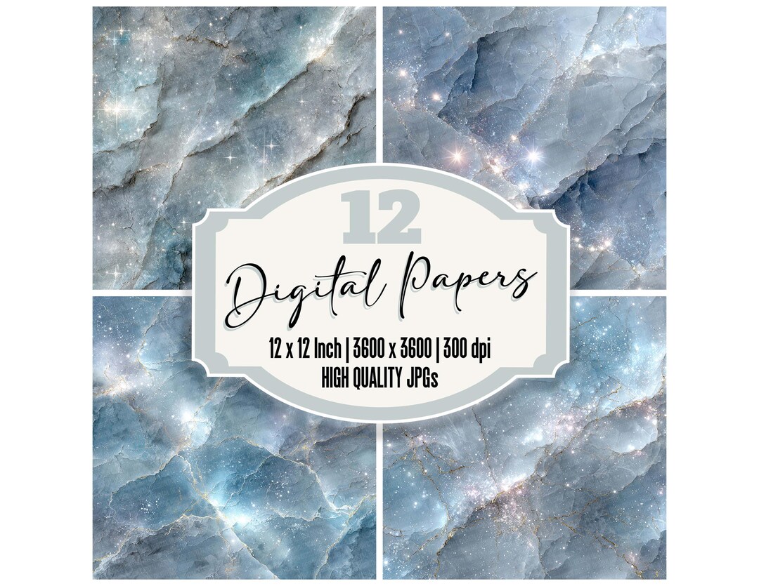 12x Moonstone Junk Journal Paper Stardust Glow Digital Paper Pack High ...