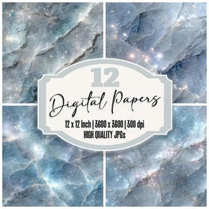 Paquete de 12 papeles digitales Moonstone Junk Journal con brillo de polvo de estrellas, archivos JPG de alta calidad, textura de galaxia, papel para álbum de recortes, fondos imprimibles