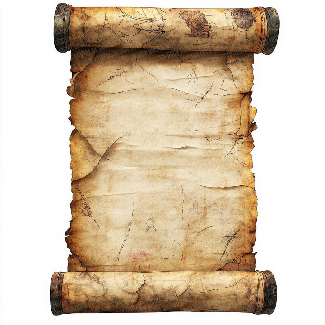 12x Vintage Scroll PNG Designs, Antique Paper Clip Art Set, High ...