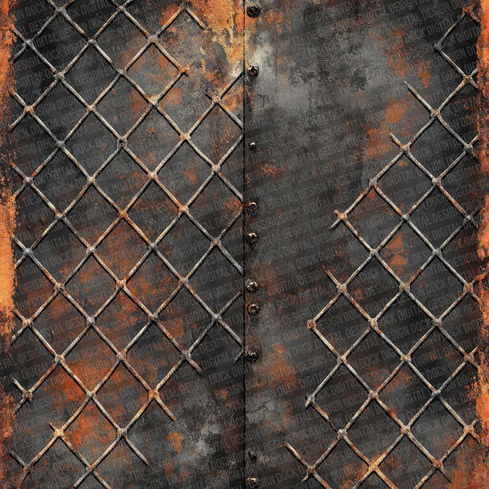 12x Rusted Steel Grids Junk Journal Paper, Industrial Metal Digital ...