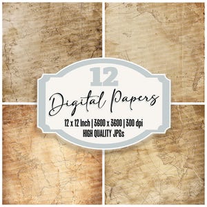 12x Vintage Map Junk Journal Paper, Antique Navigation Digital Paper Pack, High Quality JPGs, Scrapbook Paper, Digital Download
