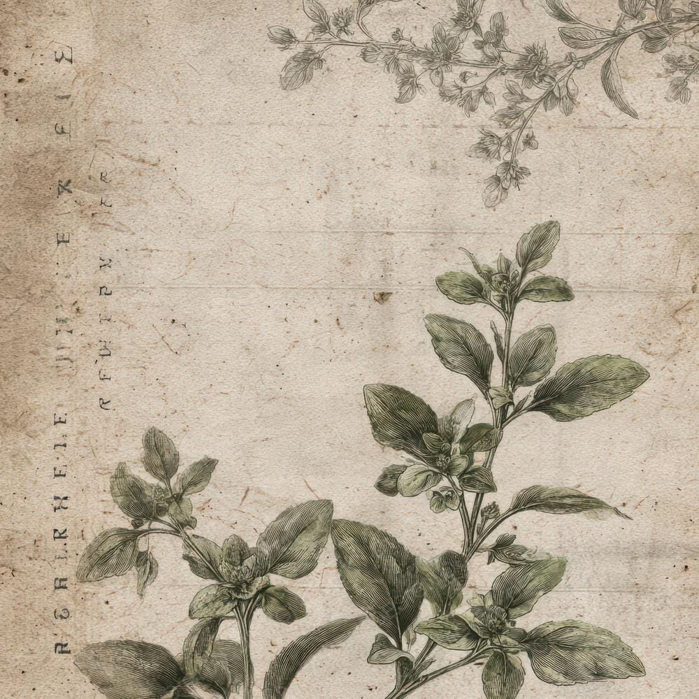 12x Vintage Herb Junk Journal Paper Botanical Plant Label Digital Paper ...