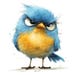 12x Grumpy Bird Clipart, Crazy Blue Bird, Digital Watercolor ...