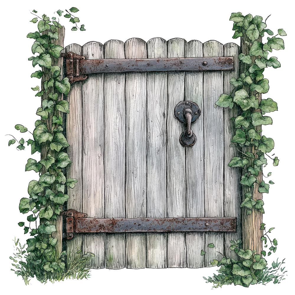 12x Wooden Gate PNG Clipart, Vintage Garden Doors Clip Art, Printable ...